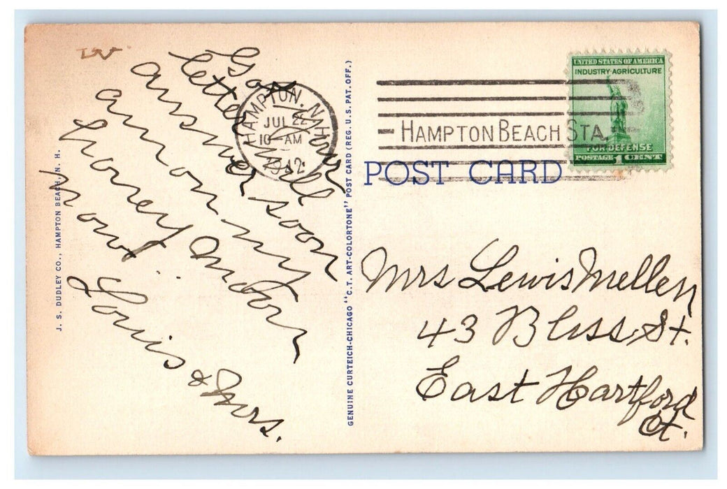 1942 Great Boars Head Hampton Beach New Hampshire NH Posted Vintage Postcard