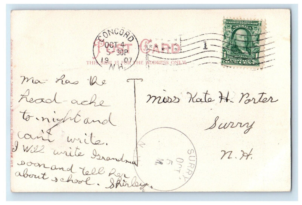 1907 Old Garrison House Newmarket New Hampshire NH Posted Antique Postcard