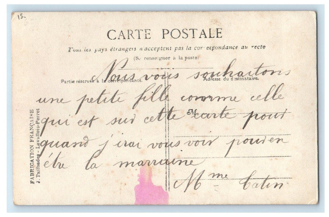 c1910's Pretty Girl School Uniform Flowers Studio Portrait RPPC Photo Postcard