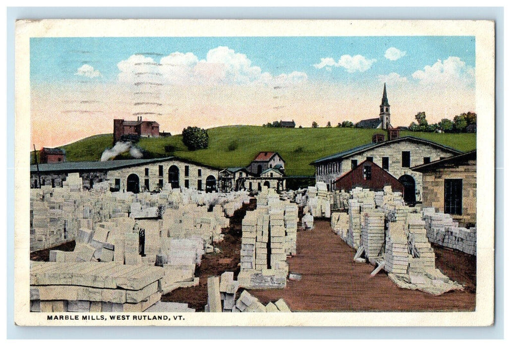 1922 Marble Mills West Rutland Vermont VT Vintage Postcard