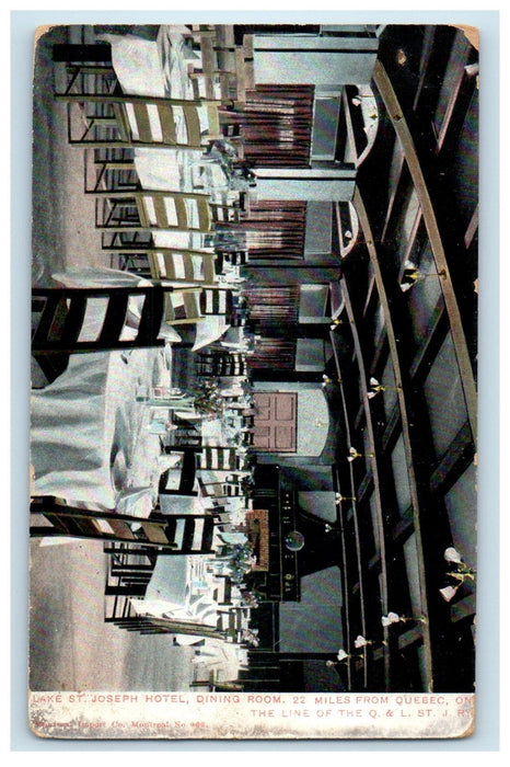 1907 Lake St. Joseph Hotel Dining Room Quebec Ontario Canada Posted Postcard