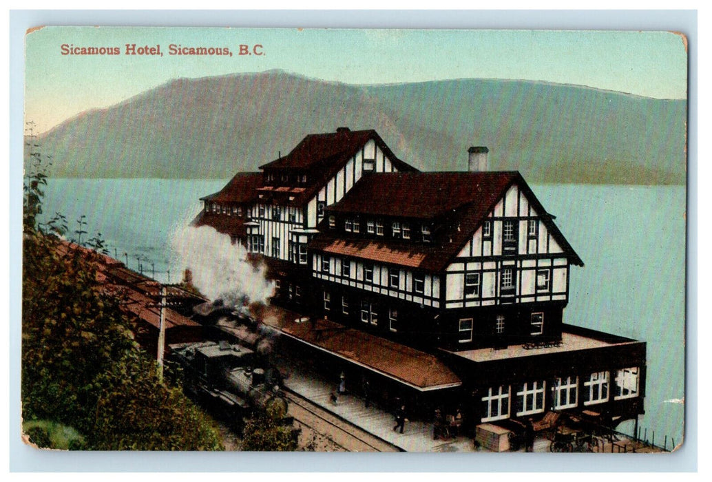 c1910 Sicamous Hotel Sicamous British Columbia Canada Antique Postcard