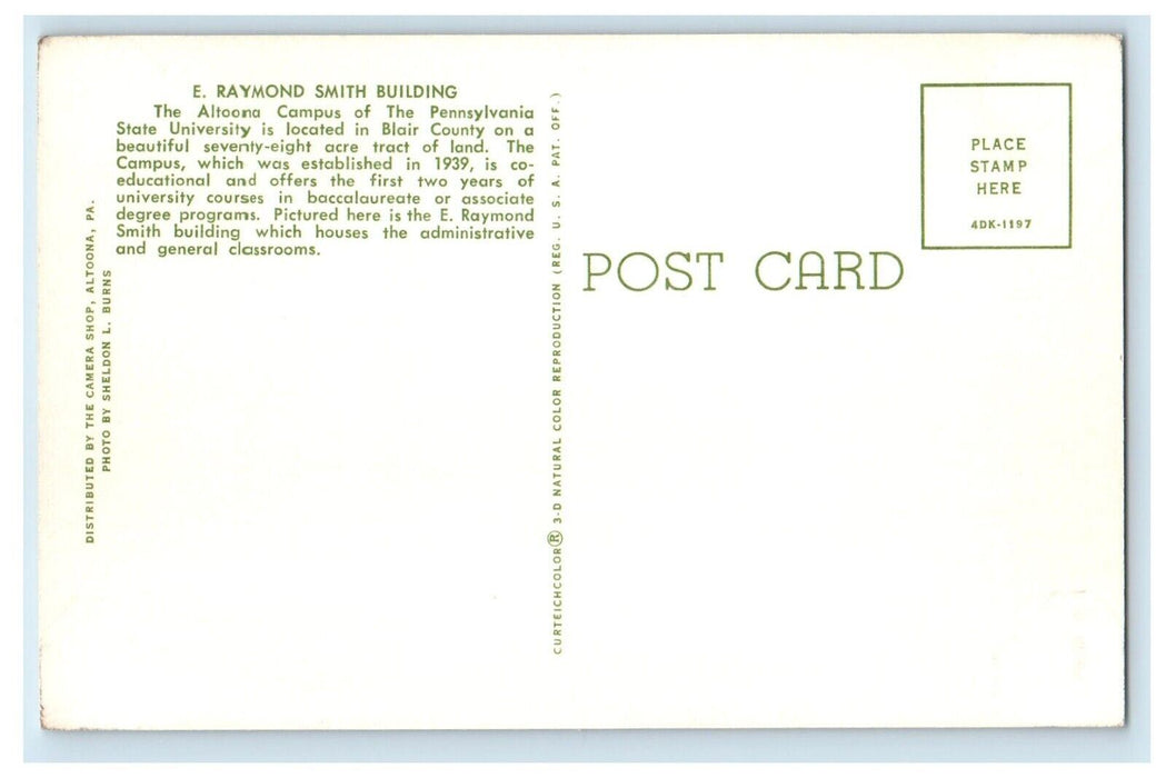 E. Raymond Smith Building Altoona Campus Pennsylvania State University Postcard