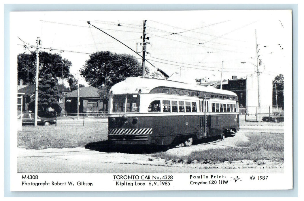 1987 Toronto Car No. 4328 Kipling Loop Ontario Canada Unposted Postcard