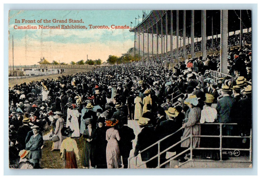 1919 Crowd In Front of Grand Stand Canadian National Exhibition Canada Postcard