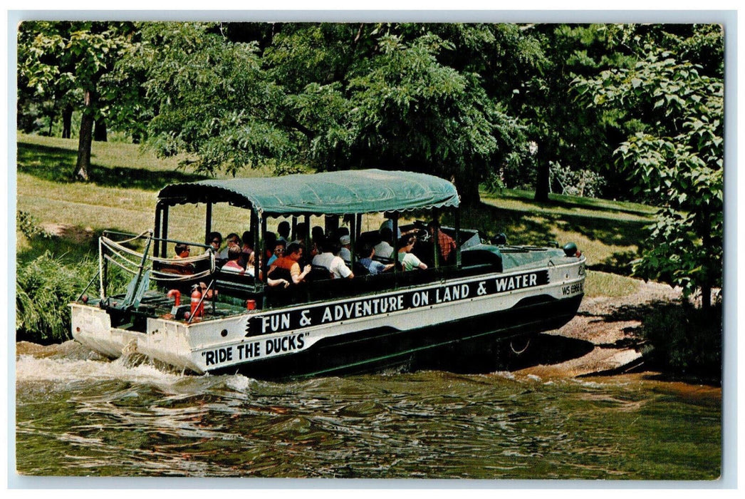 c1960's Duck Leaving Lake Delton at Dawn Motor Wisconsin Dells WI Postcard