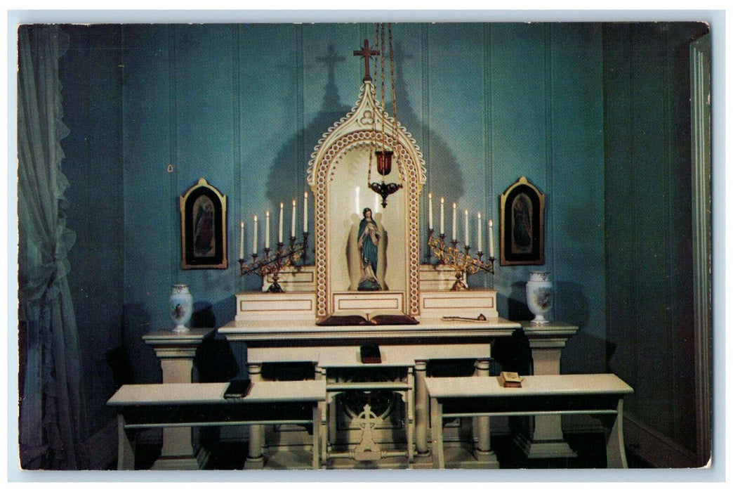 c1960's Mama Mary, Candles Chapel, Villa Louis Prairie Du Chien WI Postcard