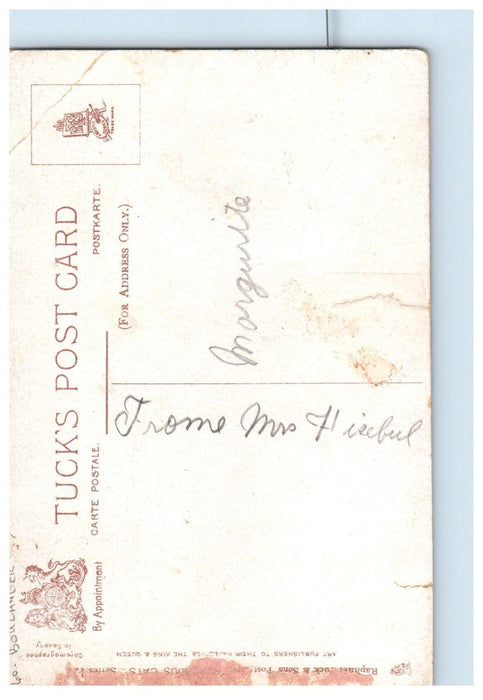 c1910's Boulanger Two Cats Tail Holding Flower Tuck's Posted Antique Postcard