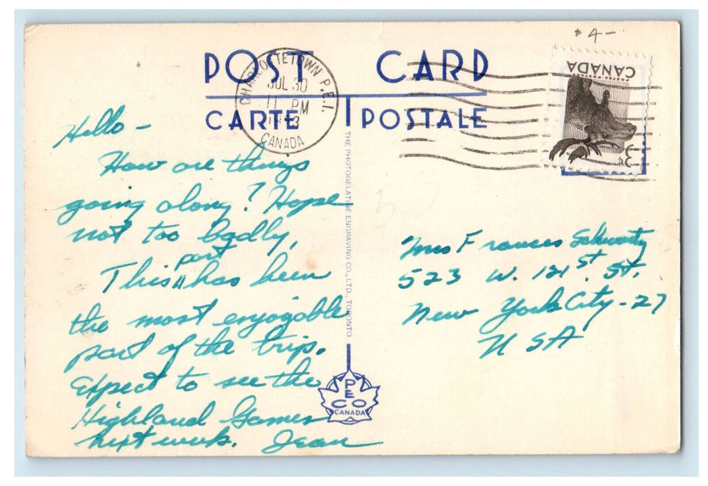 1953 Miltons Old Spain Charlottetown Prince Edward Island Canada Postcard