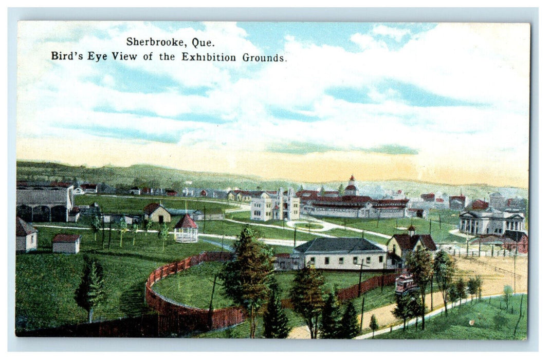 c1910 Bird's Eye View of Exhibition Grounds, Sherbrooke Quebec Canada Postcard