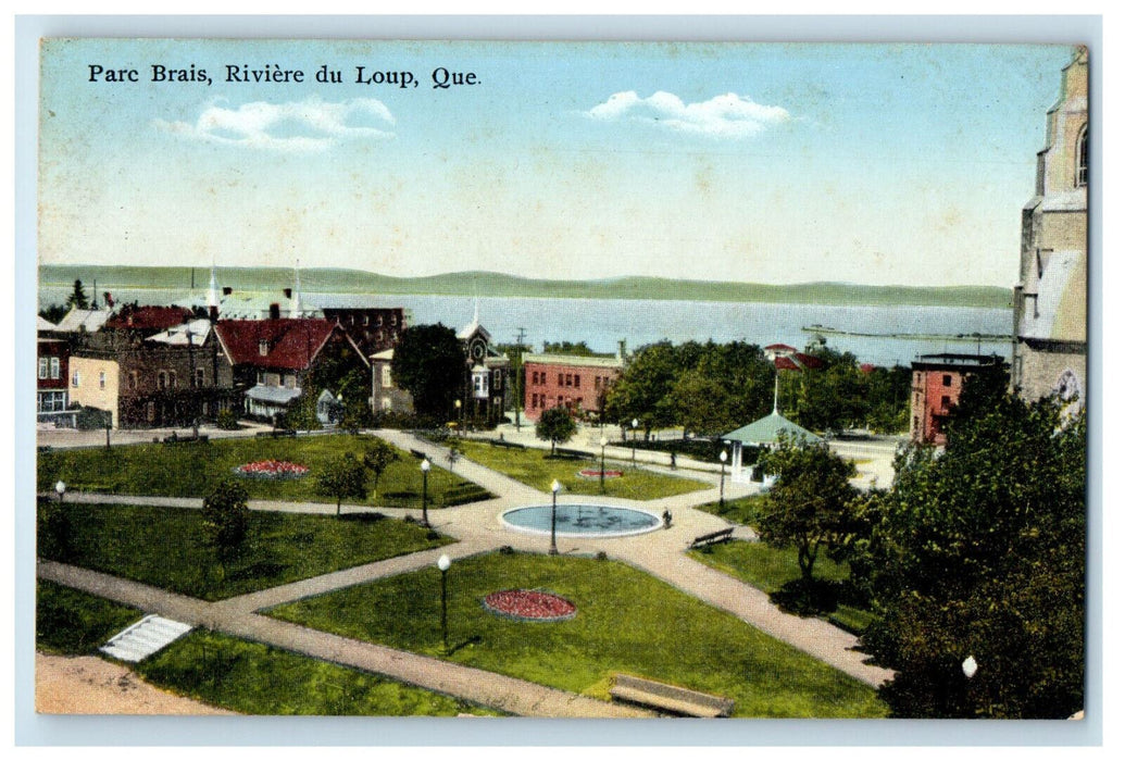 c1910 Center View Parc Brais Riviere Du Loup Quebec Canada Antique Postcard