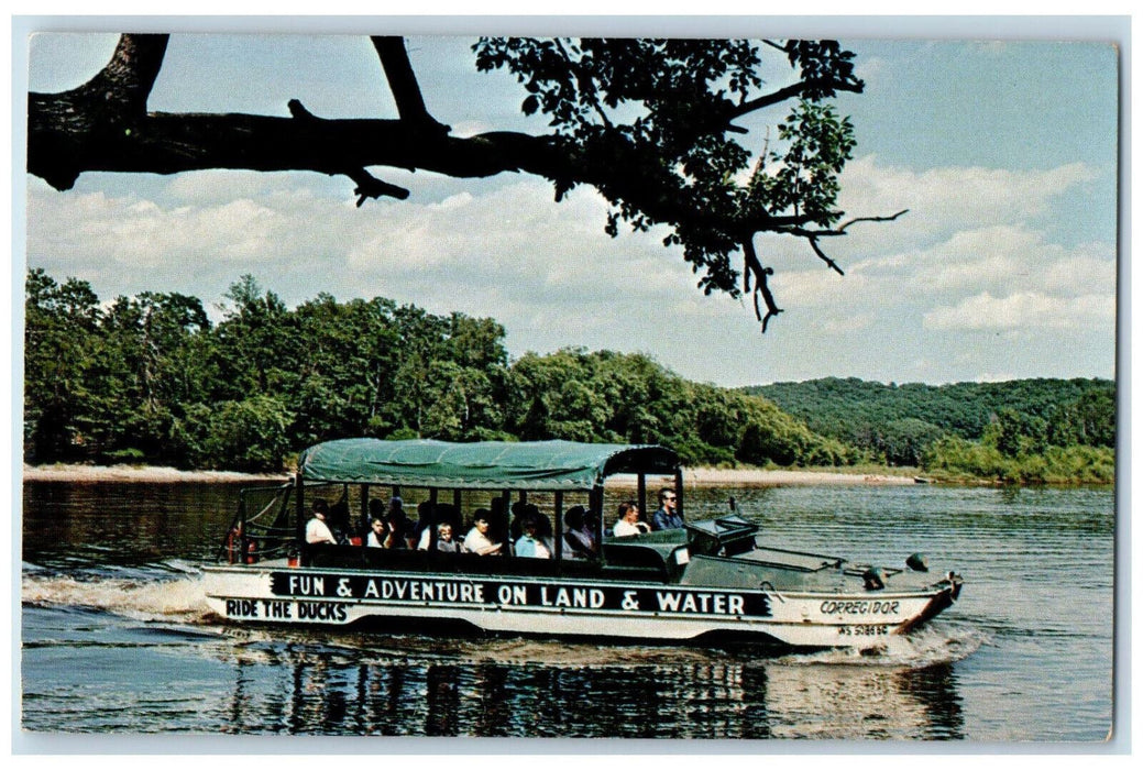 c1960's Duck on Scenic Wisconsin River, Wisconsin Dells WI Vintage Postcard