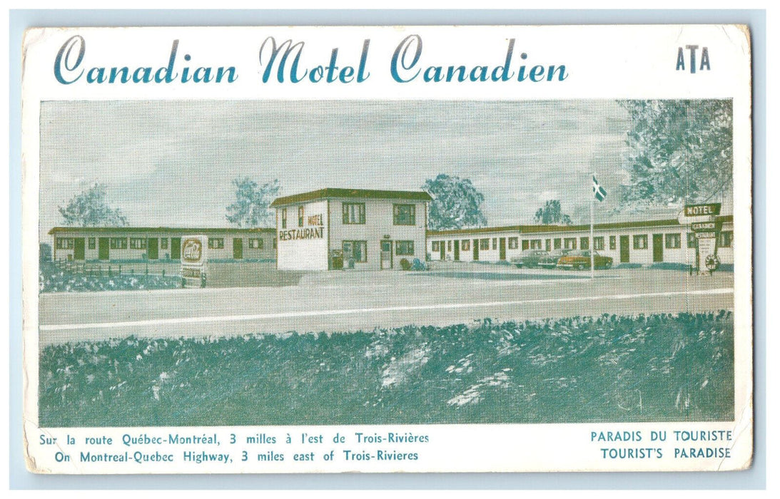 c1950's Canadian Motel, Canadien Tourist's Paradise Montreal Canada Postcard