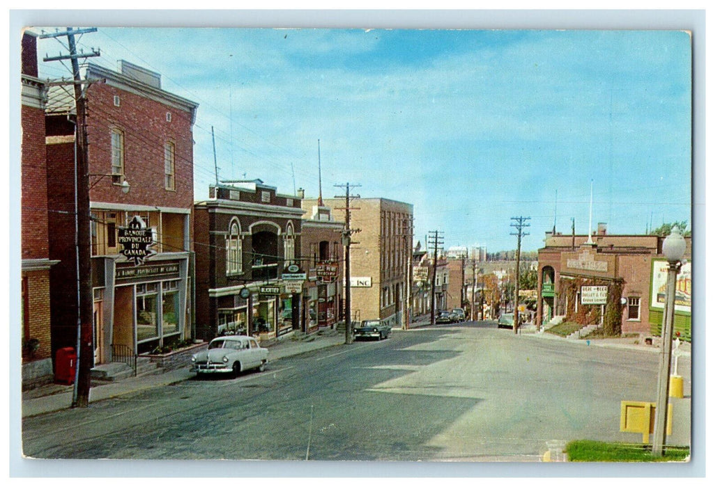 c1950's La Rue Lafontaine Du Carre Dube Riviere Du Loup Quebec Canada Postcard