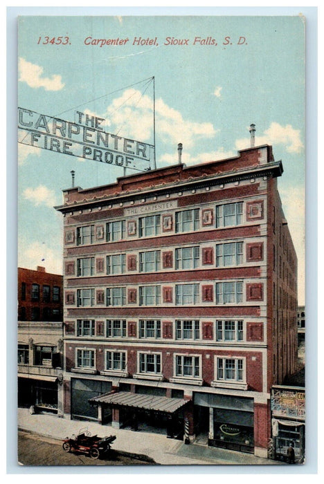 c1910 Carpenter Hotel Building Sioux Falls South Dakota SD Vintage Postcard
