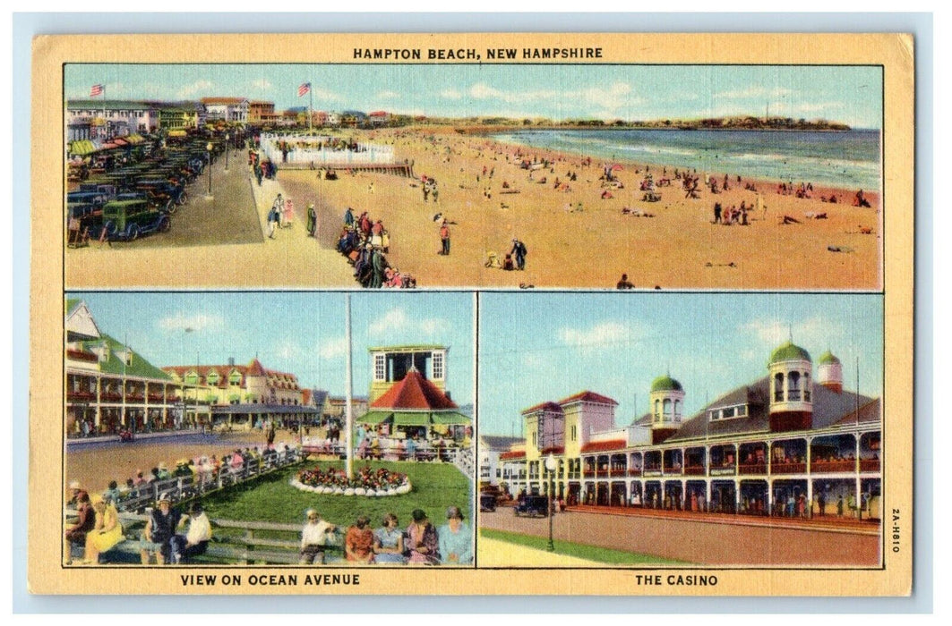 1947 Multiview Hampton Beach Hampton New Hampshire NH Vintage Posted Postcard