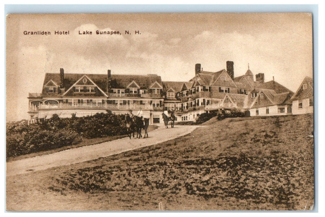 1929 Granliden Hotel Lake Sunapee Jackson New Hampshire NH Vintage Postcard