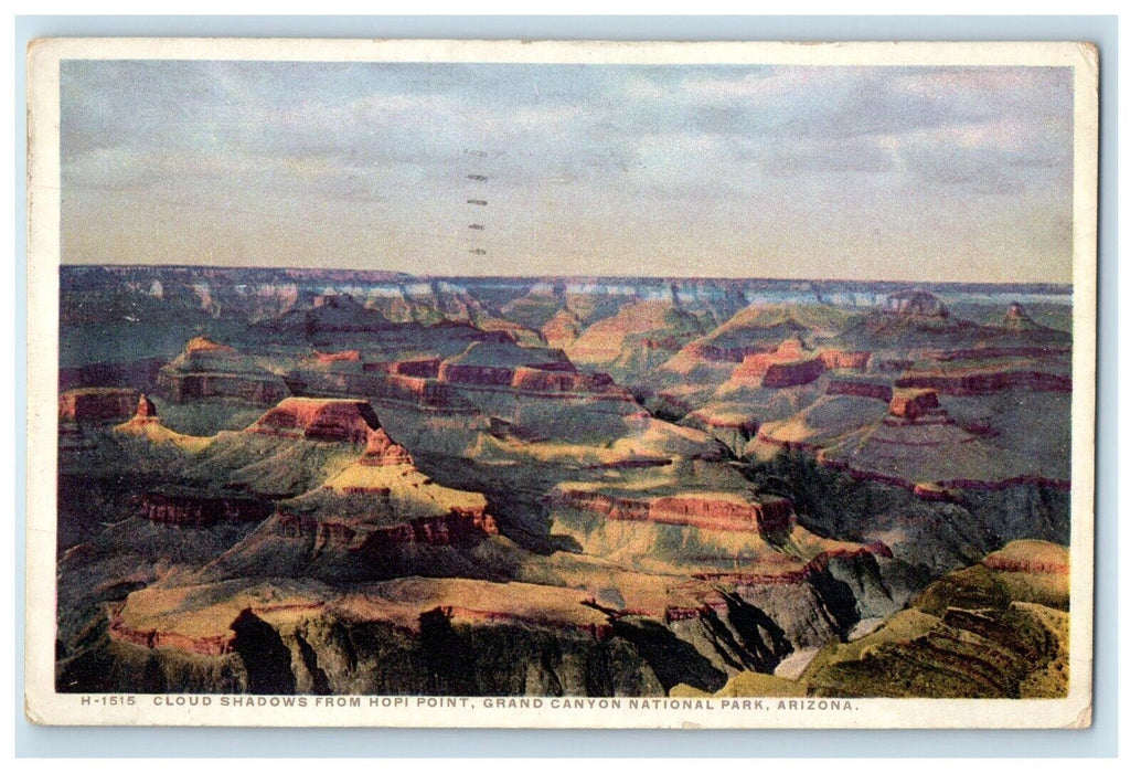 1929 Cloud Shadows Grand Canyon National Park Fred Harvey Arizona AZ Postcard