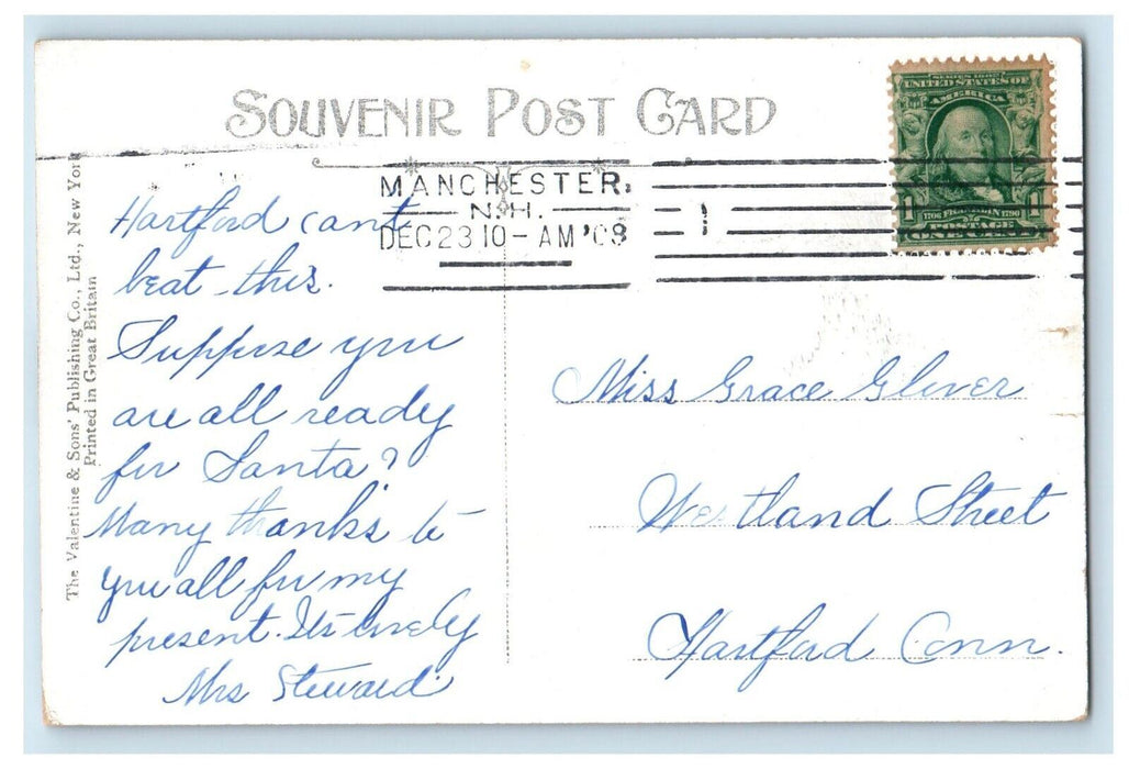 c1910 Granite Street Bridge Manchester New Hampshire NH Souvenir Postcard