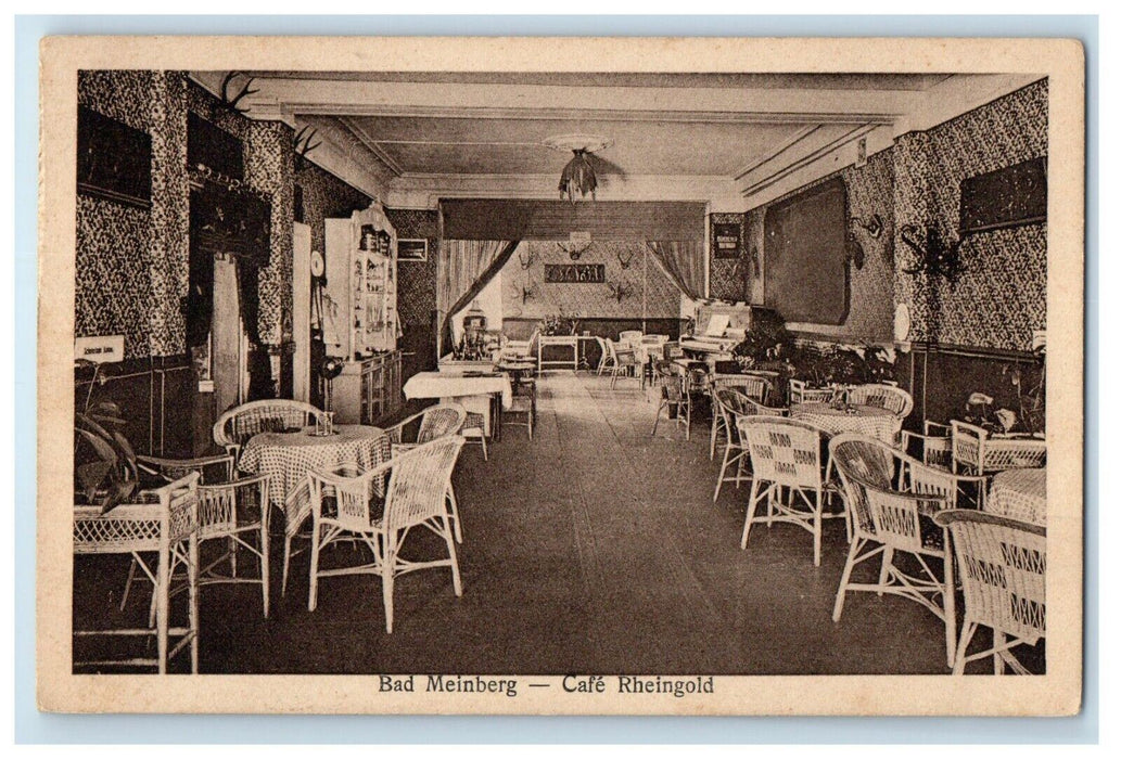c1920's Horn-Bad Meinberg Cafe Restaurant Dining Room Interior Germany Postcard