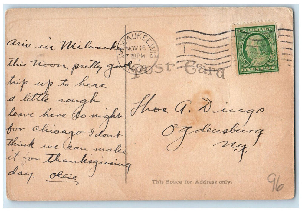 1909 Layton Art Gallery Miwaukee Wisconsin WI EC Kropp Co Posted Postcard
