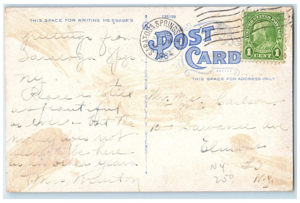 1984 Chauncy Olcott Gardens Saratoga Springs New York NY Posted Postcard