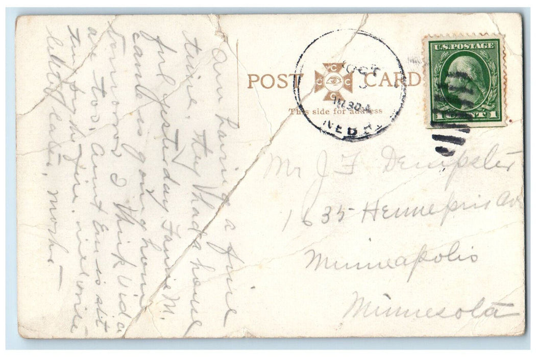 c1910 Trees Residence Street Tecumseh Nebraska NE Posted Antique Postcard