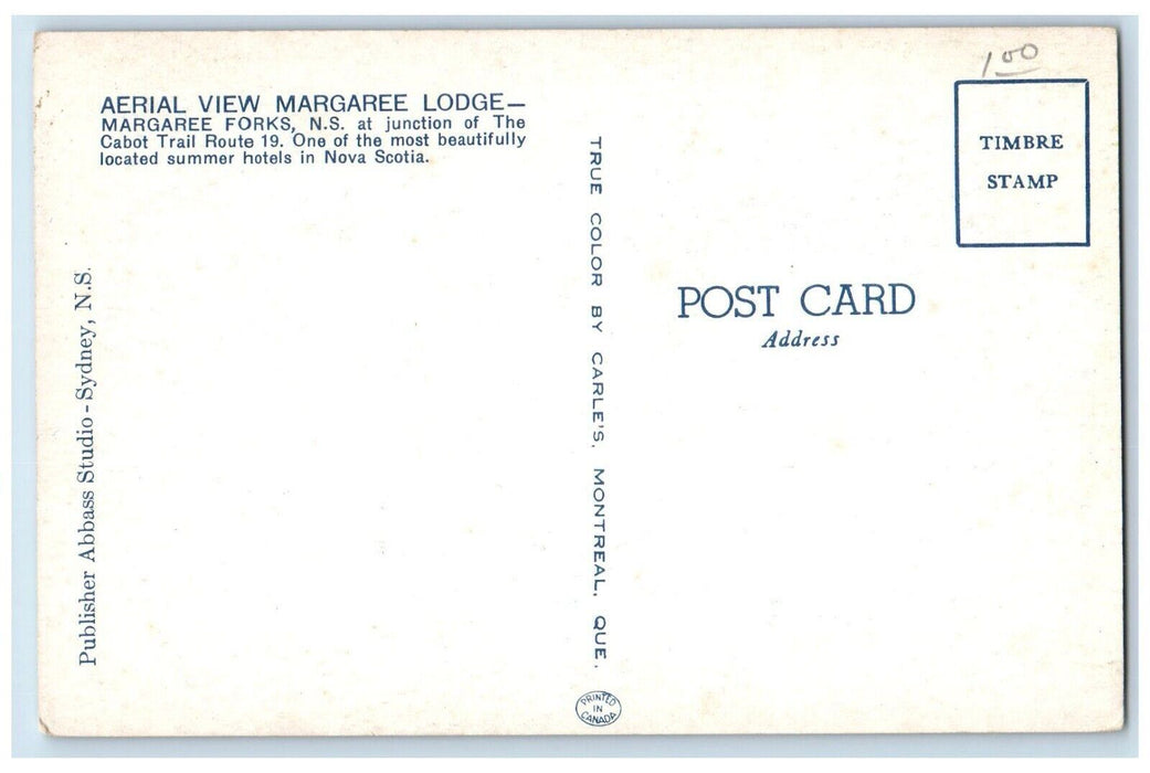 Aerial View Margaree Lodge Hotel Nova Scotia Canada Unposted Vintage Postcard