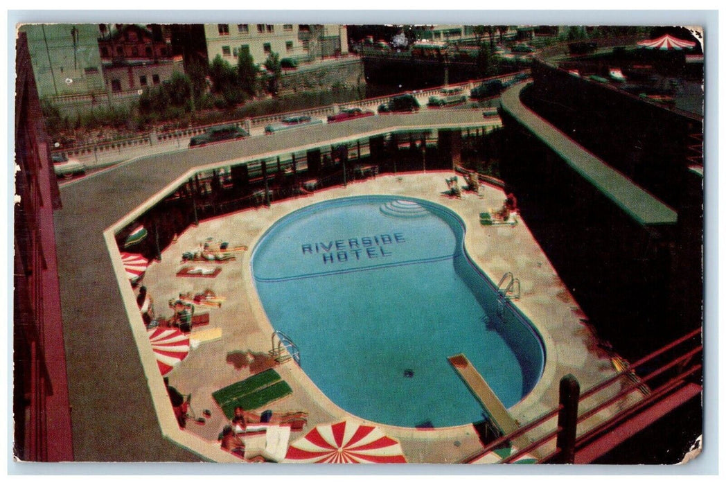 Riverside Resort Hotel Swimming Pool Downtown Reno Nevada NV Vintage Postcard