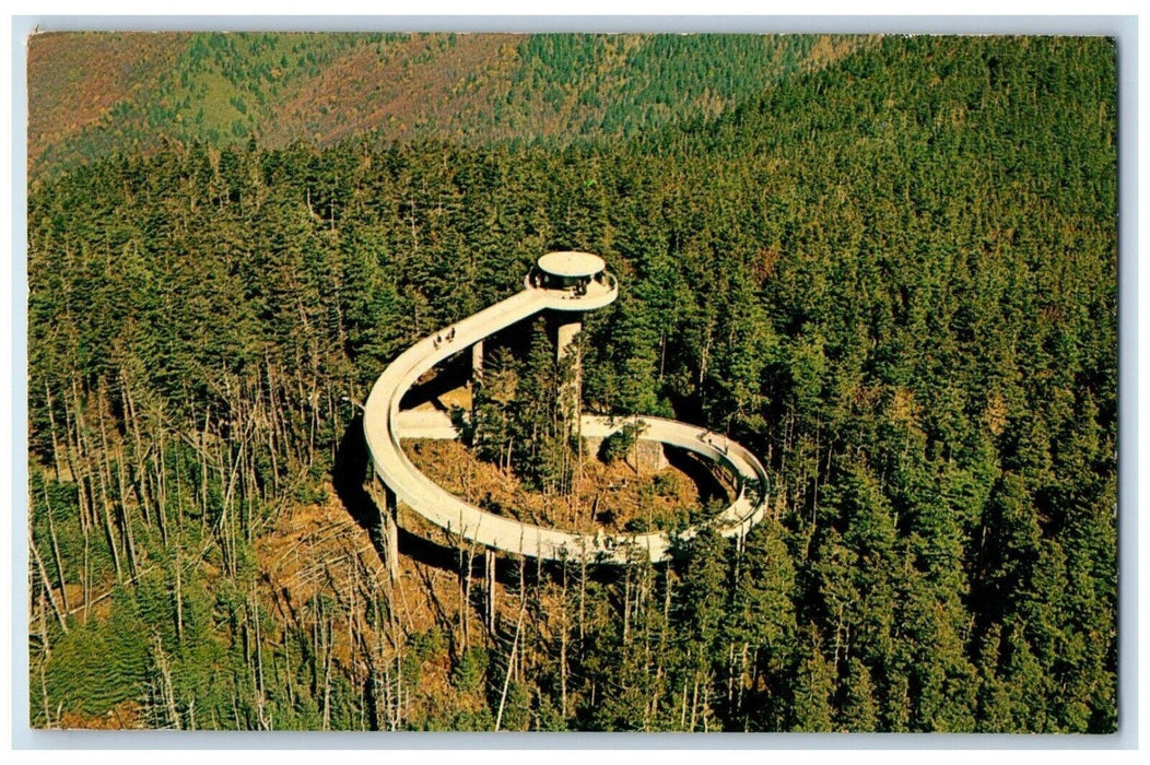 1963 Eagle Eye View Clingman's Dome Highest Peak North Carolina NC Postcard