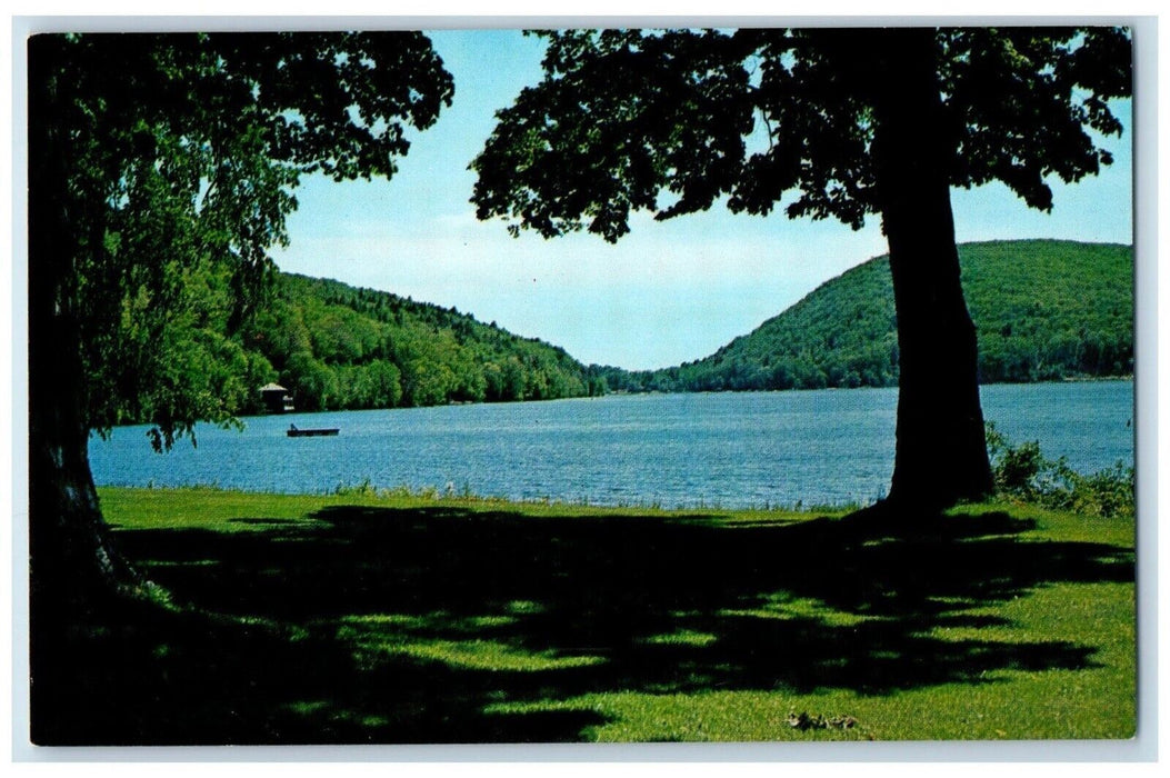 c1960's Mount Bushnell Lake Waramaug Canoe New Preston Connecticut CT Postcard