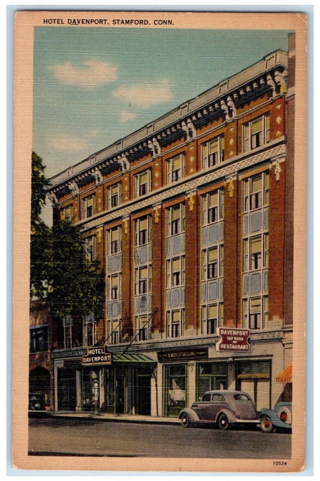 Hotel Davenport And Restaurant Cars Stamford Connecticut CT Unposted Postcard