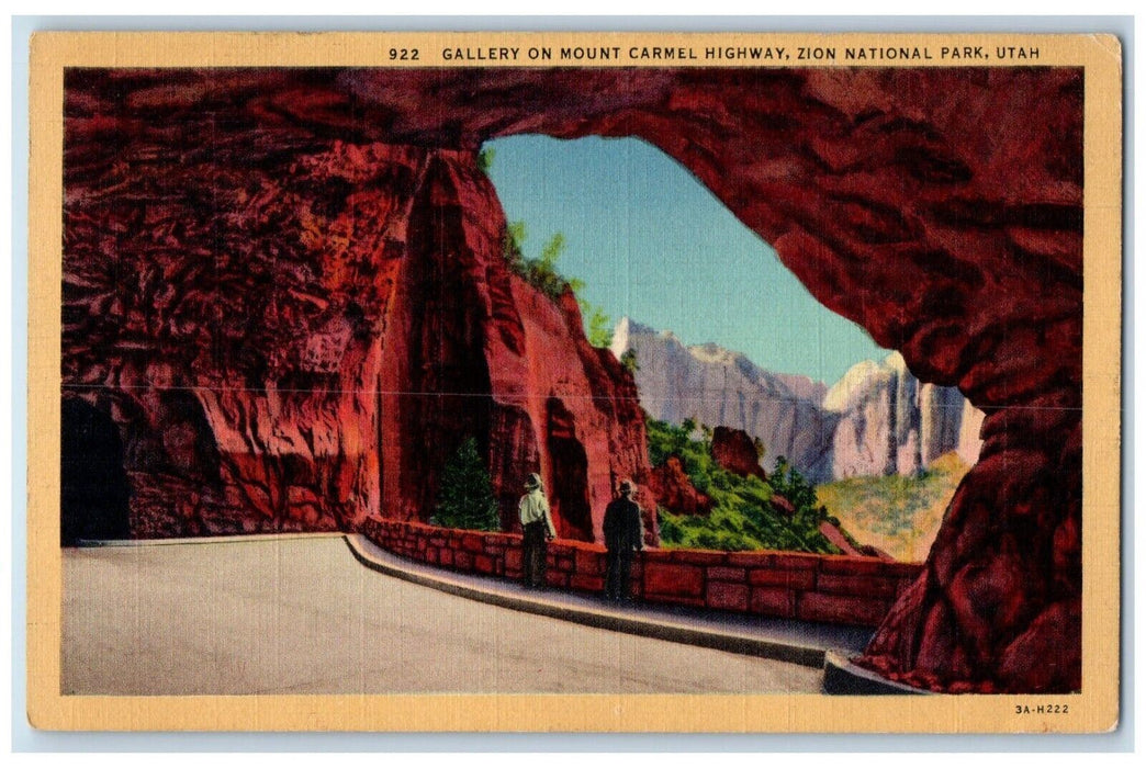 1940 Gallery On Mount Carmel Highway Zion National Park Utah UT Vintage Postcard