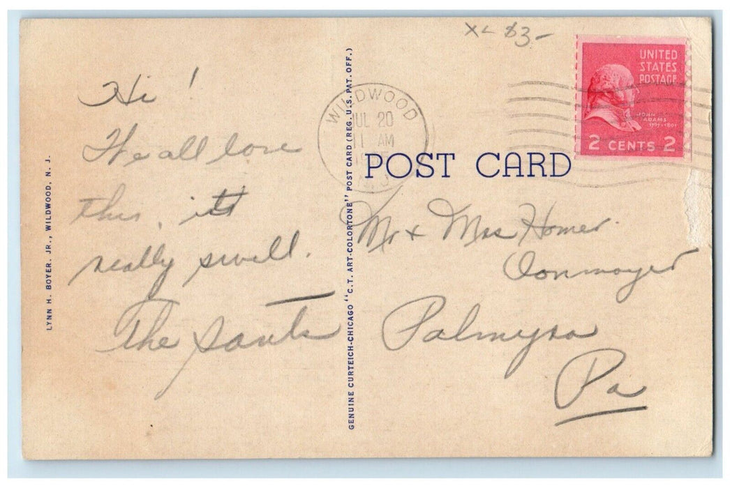 Fox Park Showing Ocean And Boardwalk Wildwood By The Sea New Jersey NJ Postcard
