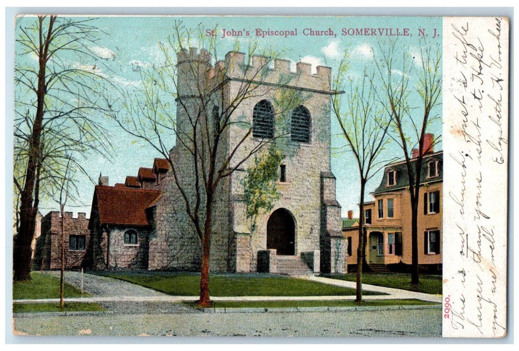 1907 St. John's Episcopal Church Somerville New Jersey NJ Antique Postcard