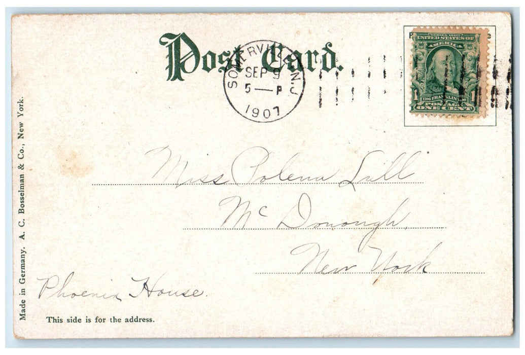 1907 St. John's Episcopal Church Somerville New Jersey NJ Antique Postcard