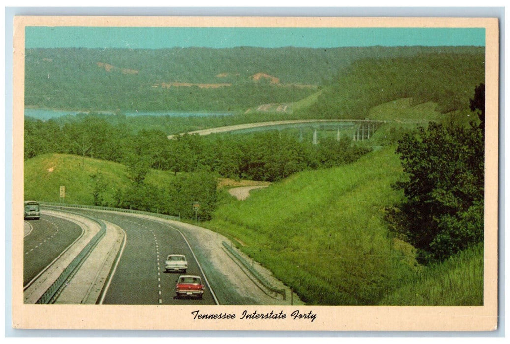 c1950's Tennessee Interstate Forty Bridge Kentucky Lake Camden TN Postcard
