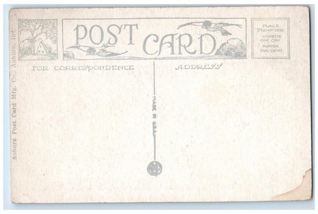 1910 Township High School Building Amboy Illinois IL Antique Vintage Postcard