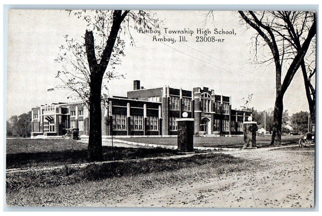 c1910 Amboy Township High School Amboy Illinois IL Antique Vintage Postcard