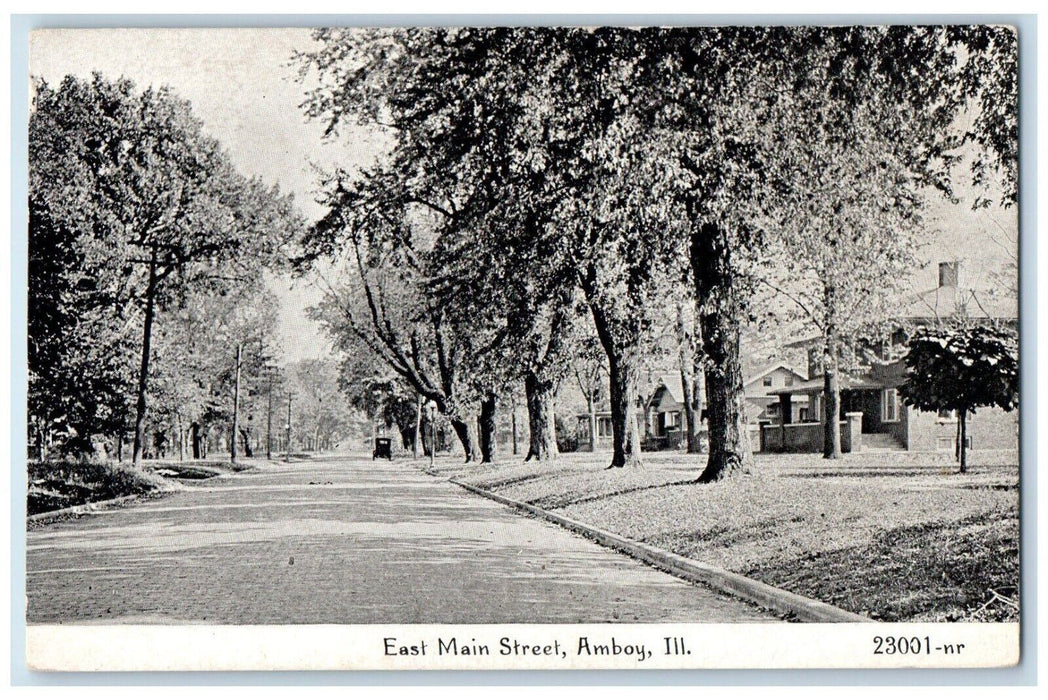 1926 East Main Street Scenic View Amboy Illinois IL Antique Souvenir Postcard