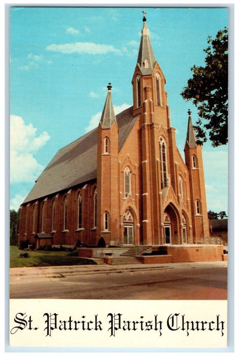 c1960 St Patrick Parish Church Exterior Amboy Illinois Antique Vintage Postcard