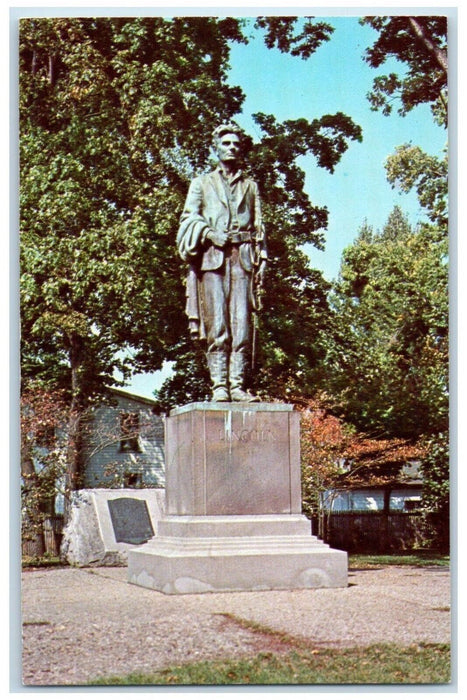 c1960 Lincoln The Soldier Statue Dixon Illinois IL Vintage Antique Postcard
