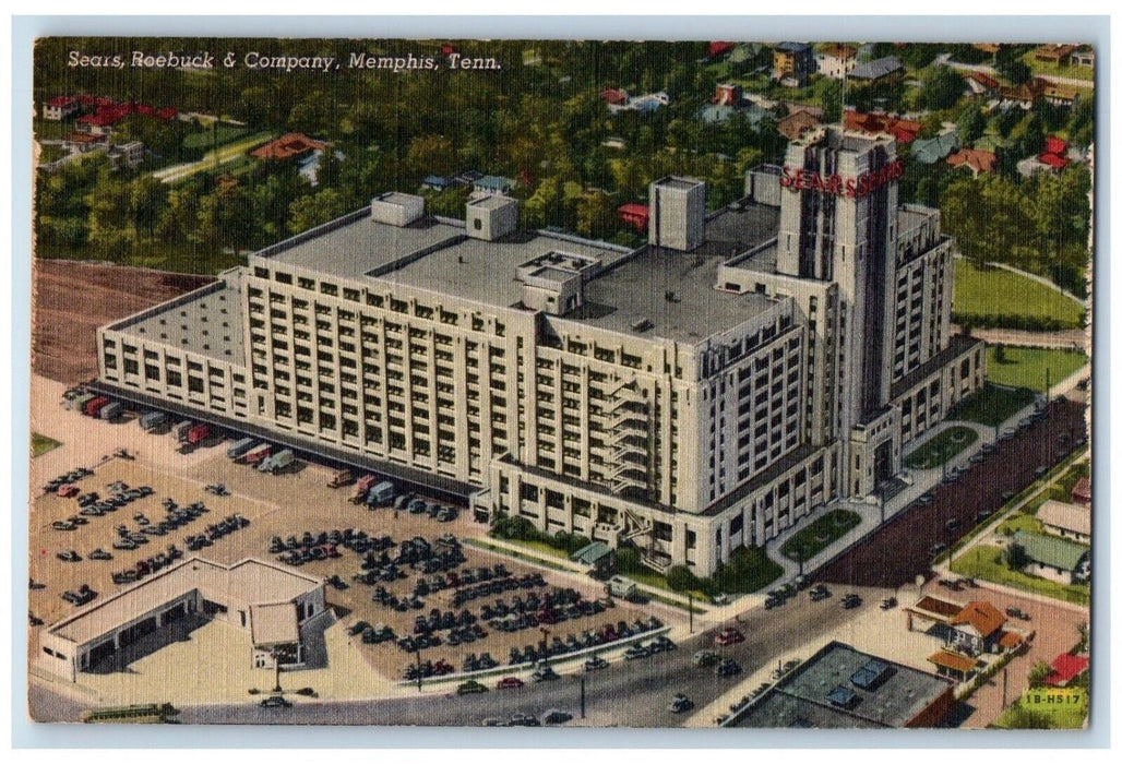 Bird's Eye View Sears Roebuck & Company Building Memphis Tennessee TN Postcard