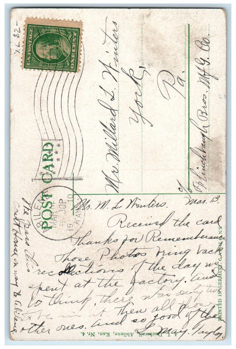 1910 View Of Court House Exterior Scene Abilene Kansas KS Antique Postcard