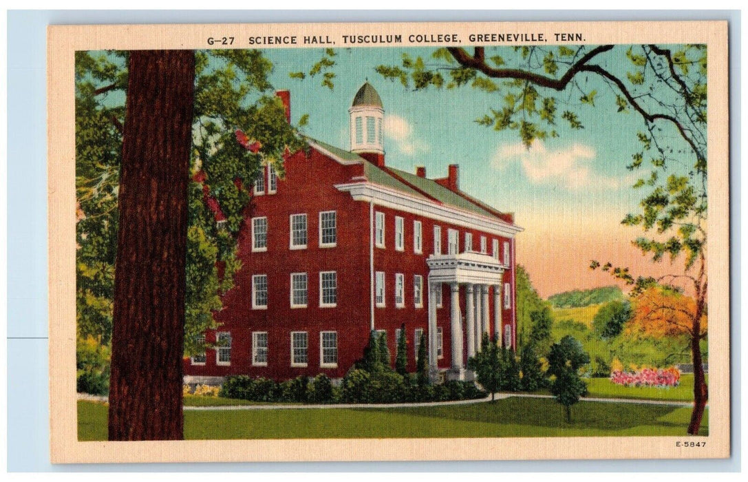 Science Hall Tusculum College Exterior Scene Greeneville Tennessee TN Postcard