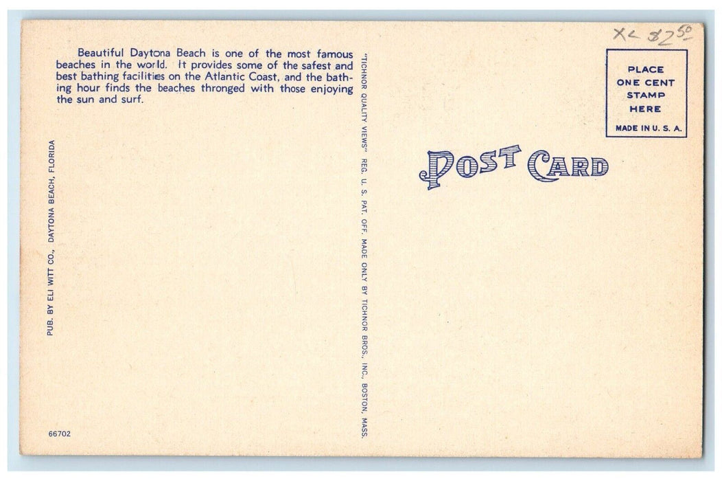 General View Ocean Front Park And Broadwalk Daytona Beach Florida FL Postcard
