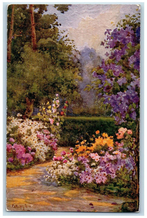 c1910 All in a Garden Fair London England Oilfacsim Tuck Art Postcard