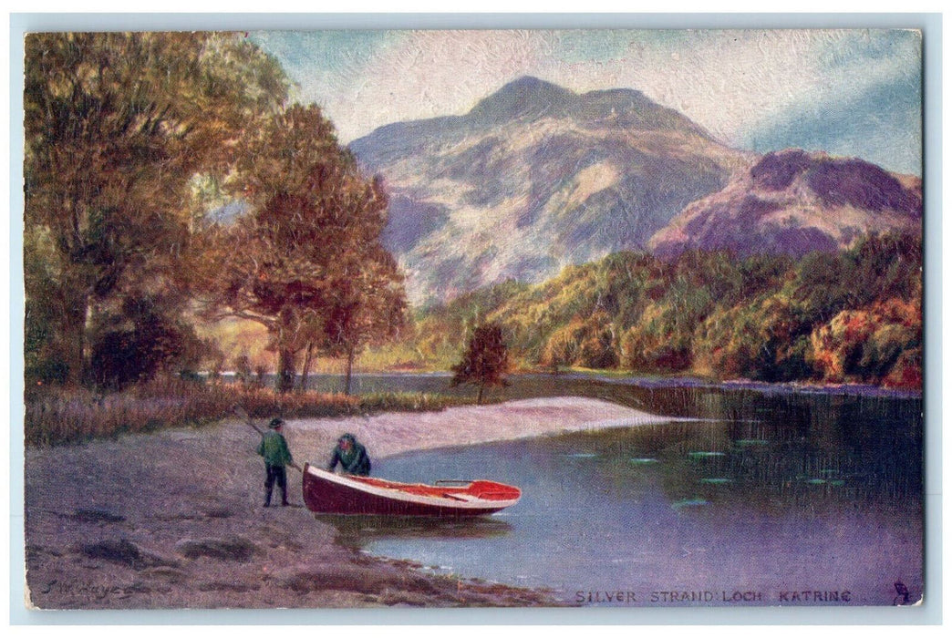 c1910 Boat Scene Silver Strand Loch Katrine London Oilette Tuck Art Postcard