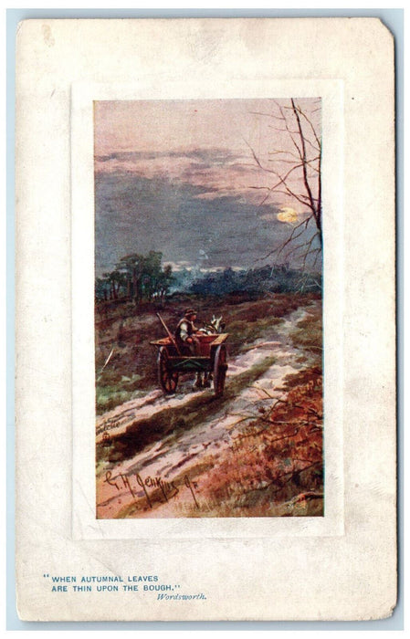 c1910 Wordsworth Horse Carriage Through The Woods Oilette Tuck Art Postcard