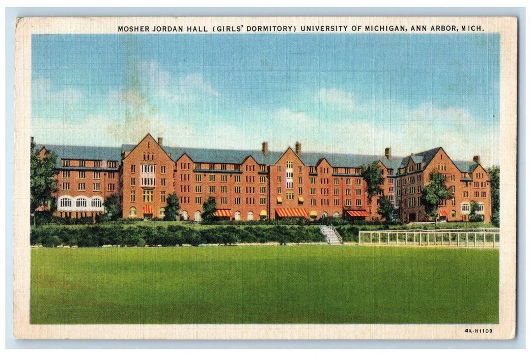 Mosher Jordan Hall Girls Dormitory University Maryland Ann Arbor MI Postcard